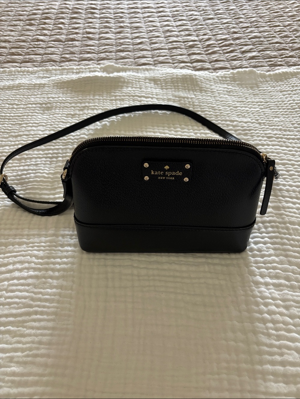 kate spade Black Pebble Leather Dome Crossbody